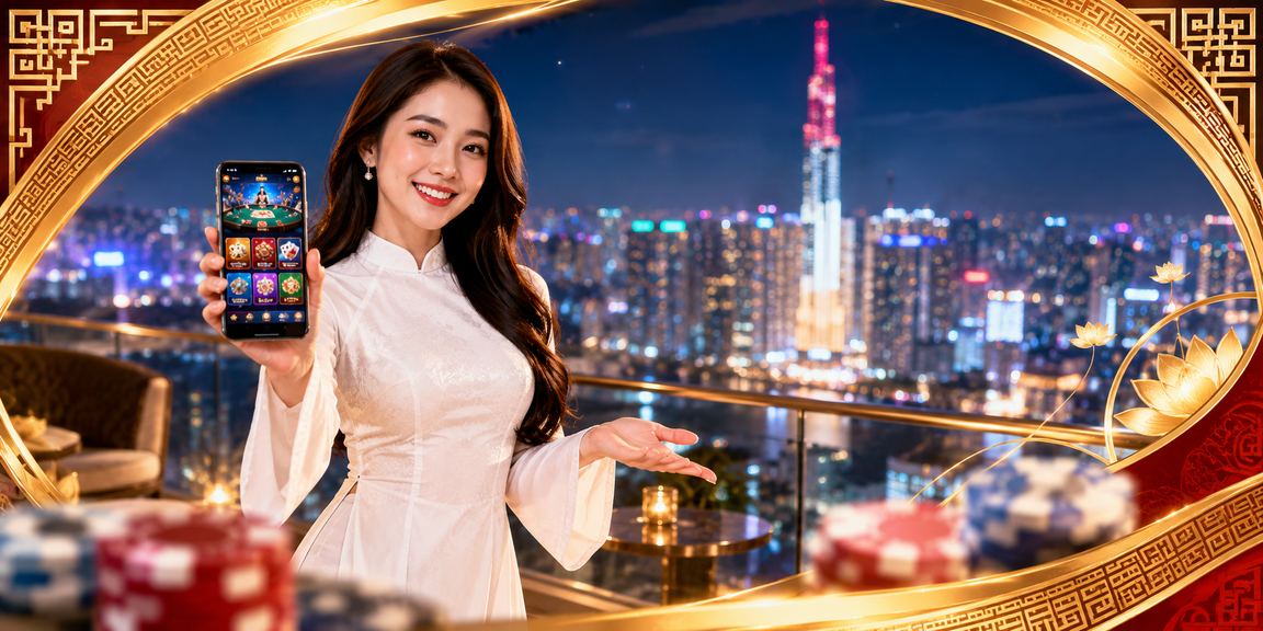 Người chơi TP.HCM trong trang phục áo dài cổ điển trải nghiệm card game và xem khuyến mãi live casino