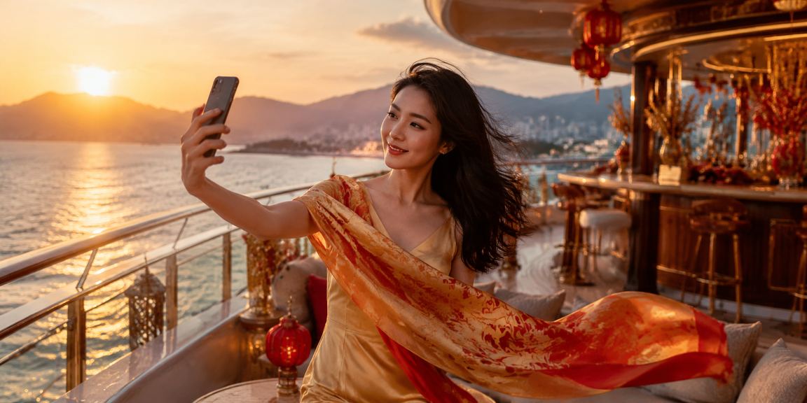 Người dùng sử dụng điện thoại trên bãi biển Nha Trang với ứng dụng bảo mật