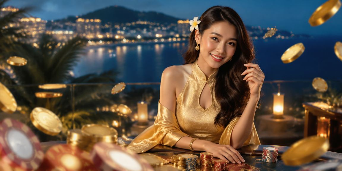Phụ nữ mặc áo dài chơi bài điện tử tại Phú Quốc trong không gian sang trọng